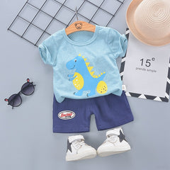 SA-033 طقم ولادي قطني قطعتين ( بلوزة + شورت)