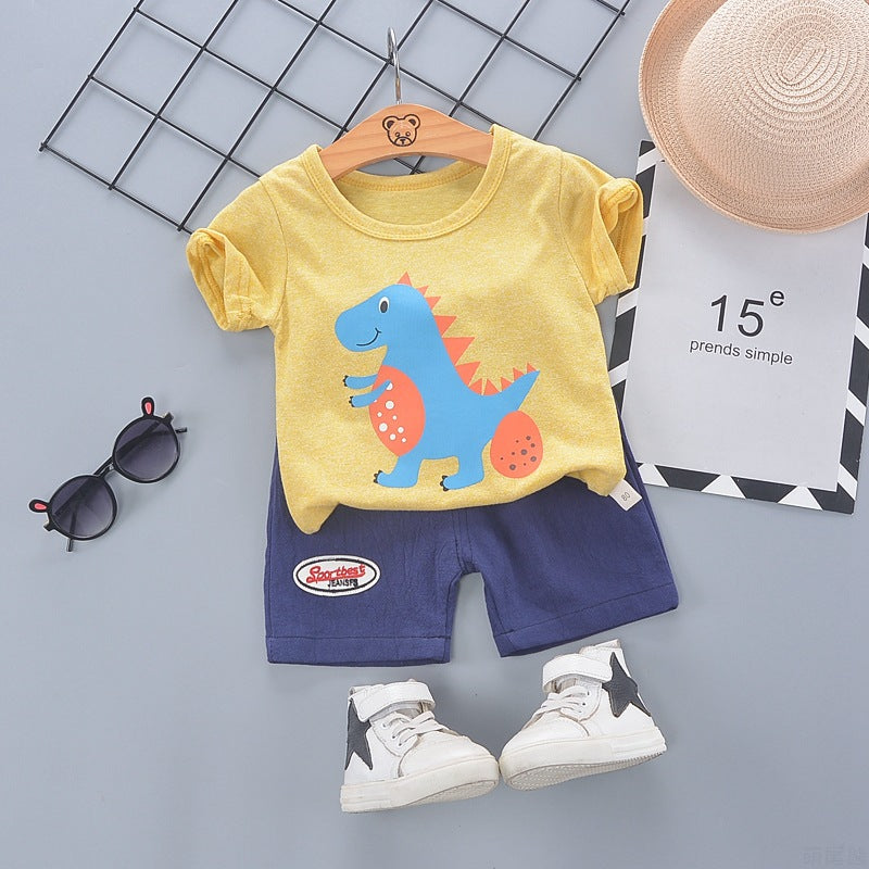 SA-033 طقم ولادي قطني قطعتين ( بلوزة + شورت)