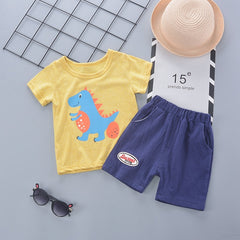 SA-033 طقم ولادي قطني قطعتين ( بلوزة + شورت)