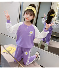 AO0505-01 بدلة رياضة قطنية دافئة عالية الجودة تتكون من قطعتين ( سترة+ بنطلون)