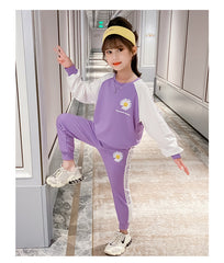 AO0505-01 بدلة رياضة قطنية دافئة عالية الجودة تتكون من قطعتين ( سترة+ بنطلون)