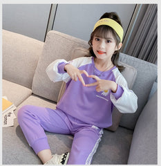 AO0505-01 بدلة رياضة قطنية دافئة عالية الجودة تتكون من قطعتين ( سترة+ بنطلون)