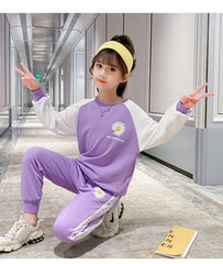 AO0505-01 بدلة رياضة قطنية دافئة عالية الجودة تتكون من قطعتين ( سترة+ بنطلون)