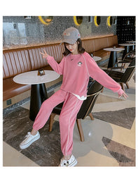 AO0505-02 طقم بناتي سبورت قطني ( بلوزة + بنطلون)