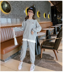 AO0505-02 طقم بناتي سبورت قطني ( بلوزة + بنطلون)