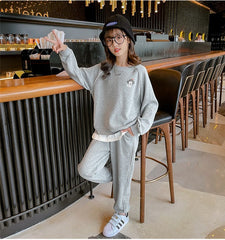 AO0505-02 طقم بناتي سبورت قطني ( بلوزة + بنطلون)