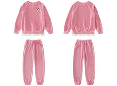 AO0505-02 طقم بناتي سبورت قطني ( بلوزة + بنطلون)