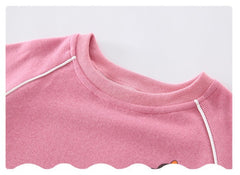 AO0505-02 طقم بناتي سبورت قطني ( بلوزة + بنطلون)