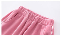 AO0505-02 طقم بناتي سبورت قطني ( بلوزة + بنطلون)