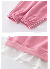 AO0505-02 طقم بناتي سبورت قطني ( بلوزة + بنطلون)