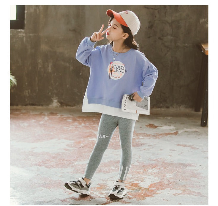 AO0505-07 بدلة رياضة قطنية عالية الجودة قطعتين ( بلوزة + بنطلون فيزون) ربيعية خريفية