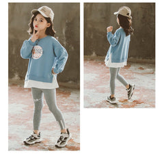 AO0505-07 بدلة رياضة قطنية عالية الجودة قطعتين ( بلوزة + بنطلون فيزون) ربيعية خريفية