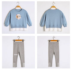 AO0505-07 بدلة رياضة قطنية عالية الجودة قطعتين ( بلوزة + بنطلون فيزون) ربيعية خريفية