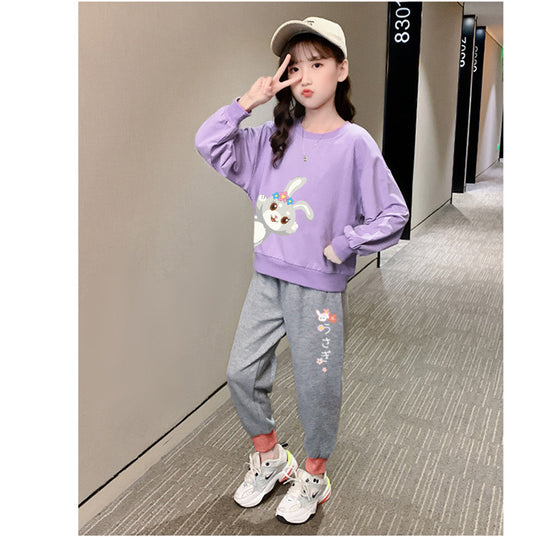 AO0505-18 بدلة رياضية قطنية دافئة ( بلوزة + بنطلون) ربيعية وخريفية