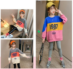 AO0505-29 بدلة رياضية سبورت بناتي قطنية ( بلوزة فلو + فيزون ) جودة عالية