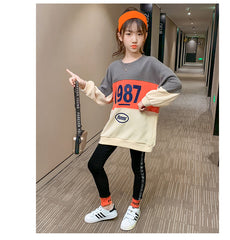 AO0505-29 بدلة رياضية سبورت بناتي قطنية ( بلوزة فلو + فيزون ) جودة عالية