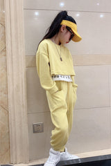 AO0505-37 طقم قطني بناتي ( بلوزة قطعتين + بنطلون )