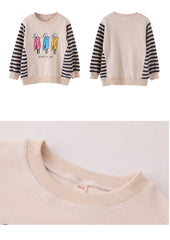 AO0505-58 طقم جيز مميز خريفي دافي ( بلوزة قطنية ثقيلة + بنطلون جينز ناعم )