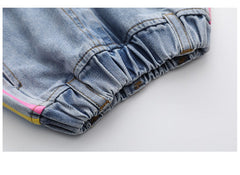 AO0505-58 طقم جيز مميز خريفي دافي ( بلوزة قطنية ثقيلة + بنطلون جينز ناعم )