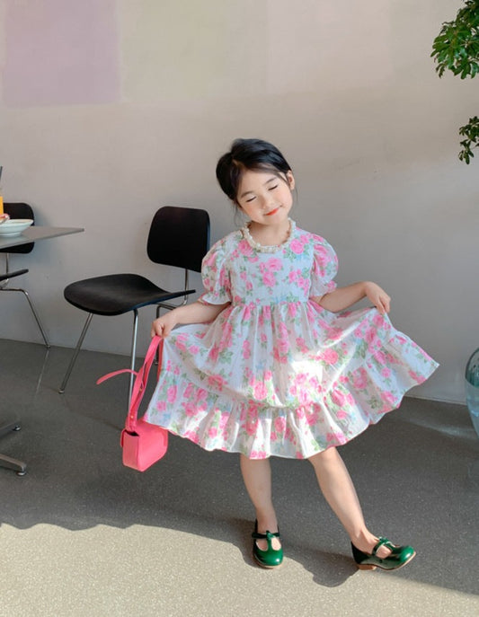 AO0507-34 فستان صيفي بارد ومورد بتصميم عصري جذاب