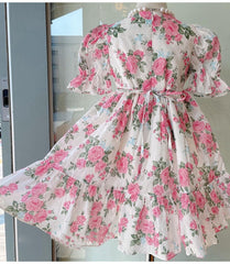 AO0507-34 فستان صيفي بارد ومورد بتصميم عصري جذاب