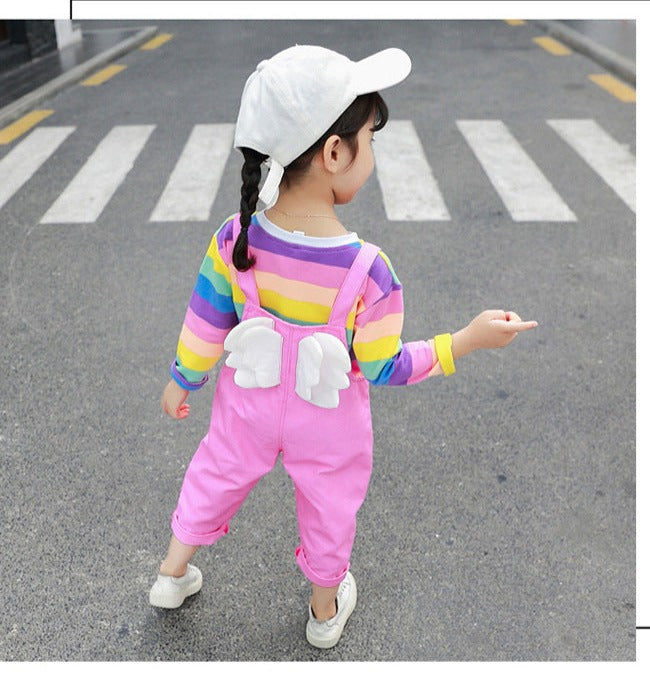 AO0507-36 طقم أفرهول بجي قطعتين ( بلوزة قطنية دافئة + أفرهول كتان)