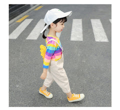 AO0507-36 طقم أفرهول بجي قطعتين ( بلوزة قطنية دافئة + أفرهول كتان)