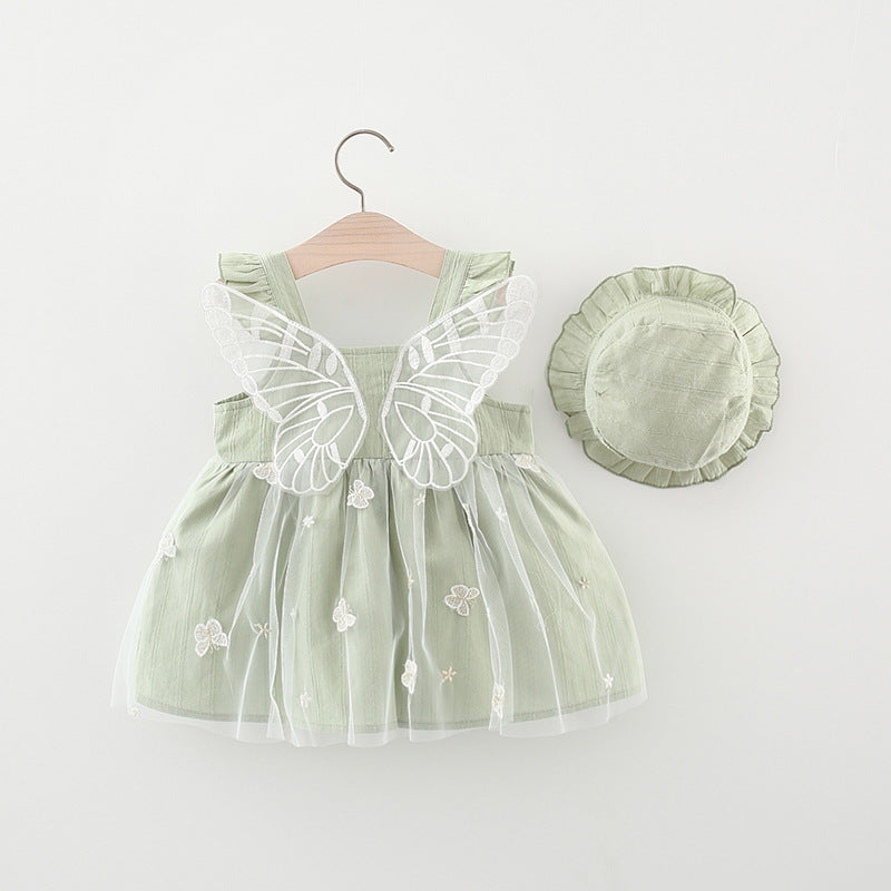 AO0507-59 فستان الفراشة الناعم مع الطاقية