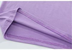 AO0507-78 طقم تنورة قطعتين ( بلوزة قطنية + تنورة موردة ناعمة )