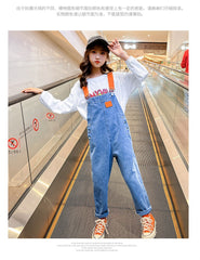 AO0507-98 طقم بناتي قطعتين ( افرهول جينز + بلوزة)