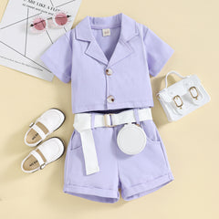 AO0507-101 طقم شورت 3 قطع ( جكيت + شورت+ حقيبة)