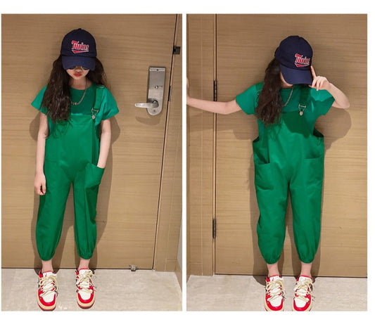 AO0507-109 طقم أفرهول كتان ( بلوزة قطن + أفرهول كتان ناعم )