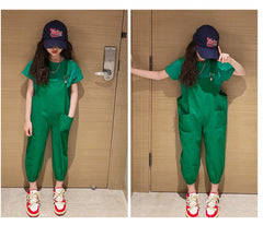 AO0507-109 طقم أفرهول كتان ( بلوزة قطن + أفرهول كتان ناعم )