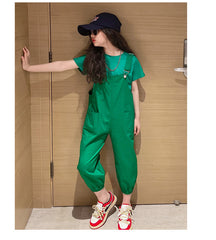 AO0507-109 طقم أفرهول كتان ( بلوزة قطن + أفرهول كتان ناعم )