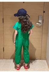 AO0507-109 طقم أفرهول كتان ( بلوزة قطن + أفرهول كتان ناعم )