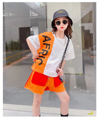 AO0507-115 طقم سبورت قطعني قطعتين ( بلوزة + شورت )