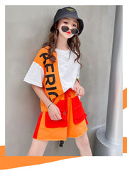 AO0507-115 طقم سبورت قطعني قطعتين ( بلوزة + شورت )