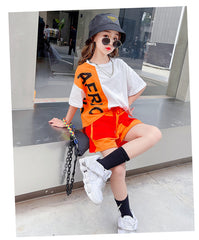 AO0507-115 طقم سبورت قطعني قطعتين ( بلوزة + شورت )