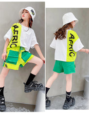 AO0507-115 طقم سبورت قطعني قطعتين ( بلوزة + شورت )