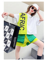 AO0507-115 طقم سبورت قطعني قطعتين ( بلوزة + شورت )