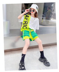 AO0507-115 طقم سبورت قطعني قطعتين ( بلوزة + شورت )