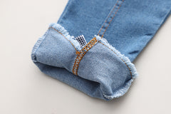 AO0508-34 طقم 3 قطع ( قميص + فست صوف+ بنطلون جينز ناعم)