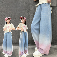 RM150424-31 طقم بناتي جينز صيفي قطعتين ( بلوزة + تنورة )