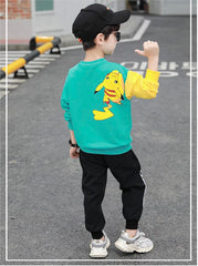 AS-1523B طقم بيكاتشو قطني ( بلوزة قطنية + بنطلون رياضي)