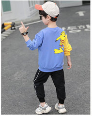 AS-1523B طقم بيكاتشو قطني ( بلوزة قطنية + بنطلون رياضي)