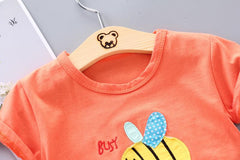 AO1204-58 طقم جينز قطعتين ( بلوزة قطنية + شورت جينز)