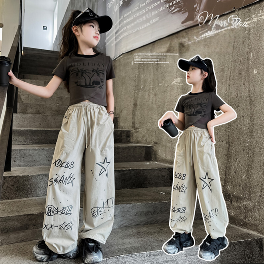 RM150424-9 طقم صيفي سبورت قطعتين ( بلوزة + بنطلون)