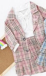 AS-1615G طقم بناتي 3 قطع ( جكيت + بلوزة + تنورة)