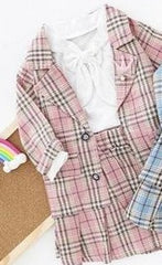 AS-1615G طقم بناتي 3 قطع ( جكيت + بلوزة + تنورة)