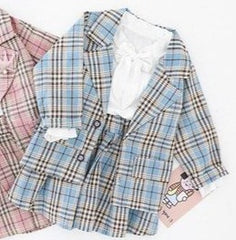 AS-1615G طقم بناتي 3 قطع ( جكيت + بلوزة + تنورة)